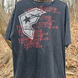 Vintage 2000’s Famous Stars & Straps Money Glitch T-Shirt XL Travis Barker Y2K